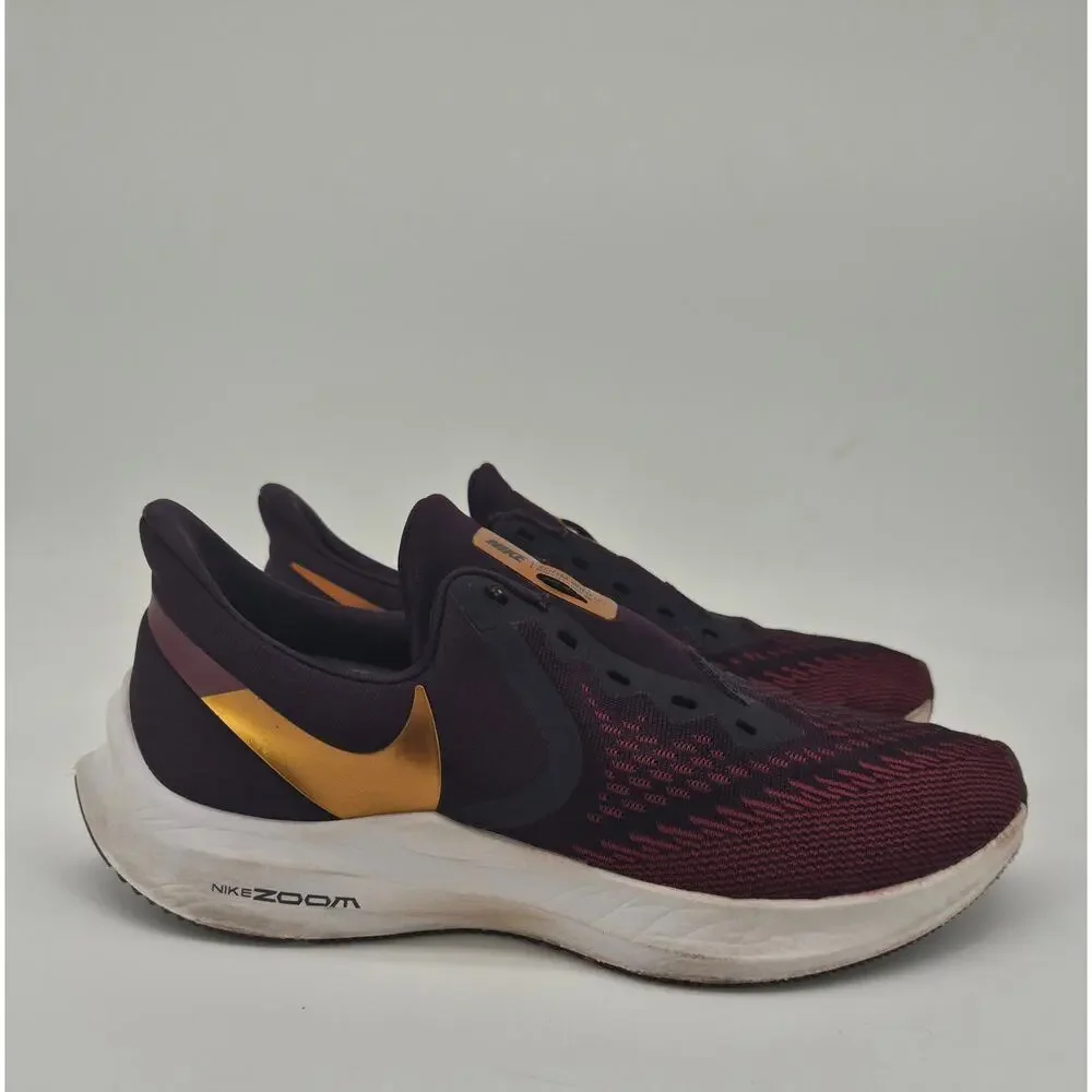 Nike Zoom Winflo 6 Running Shoes Women’s Size 9 Burgundy Orange Sneakers